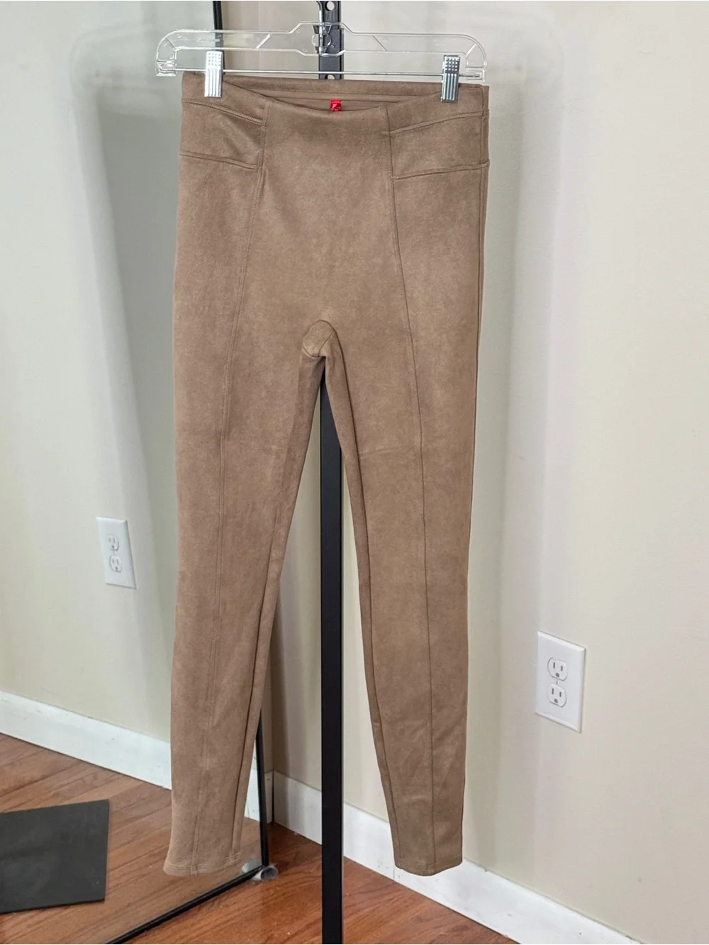 SPANX Faux Suede High Waisted Leggings Tan Size S